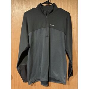 Simms Fishing Power Dry Gray Fleece 1/4 Zip Long Sleeve Pullover Size XL (C1)